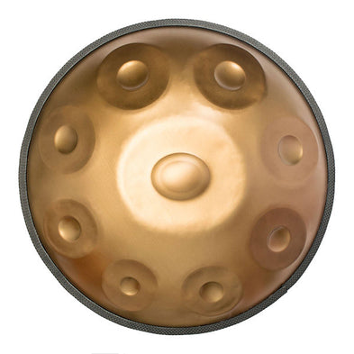 Handpan, gamme d celtic, re celtique mineur, frequence 432hz, frequence 440hz, hang drum, hang, doré